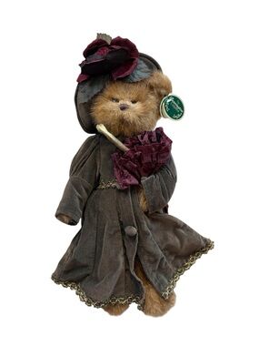 Vintage Bearington Collection “Madame Penrose” Bear Victorian Dress and Parasol